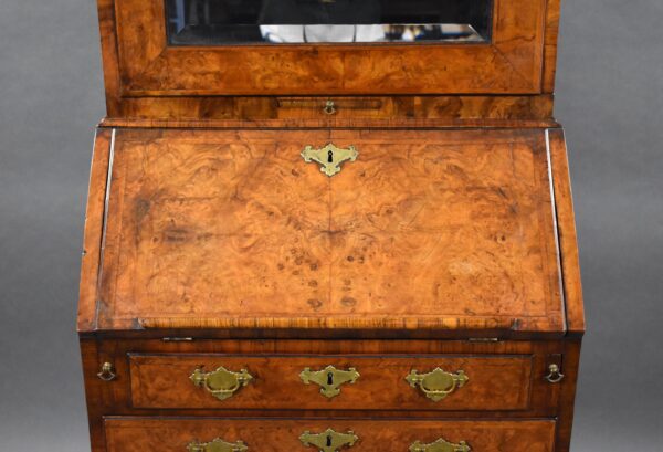 George I Walnut Bureau Bookcase - Image 3