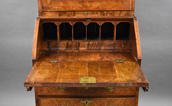 George I Walnut Bureau Bookcase - Image 4