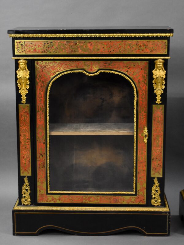 Pair of 19th Century French Boulle Pier Cabinets - Image 3