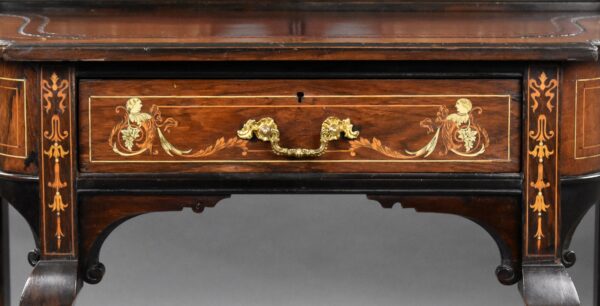 Victorian Rosewood Inlaid Writing Table - Image 2