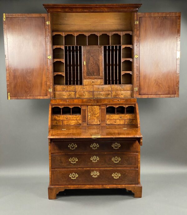 George II Walnut Bureau Bookcase - Image 2