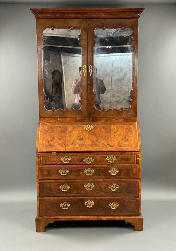 George II Walnut Bureau Bookcase