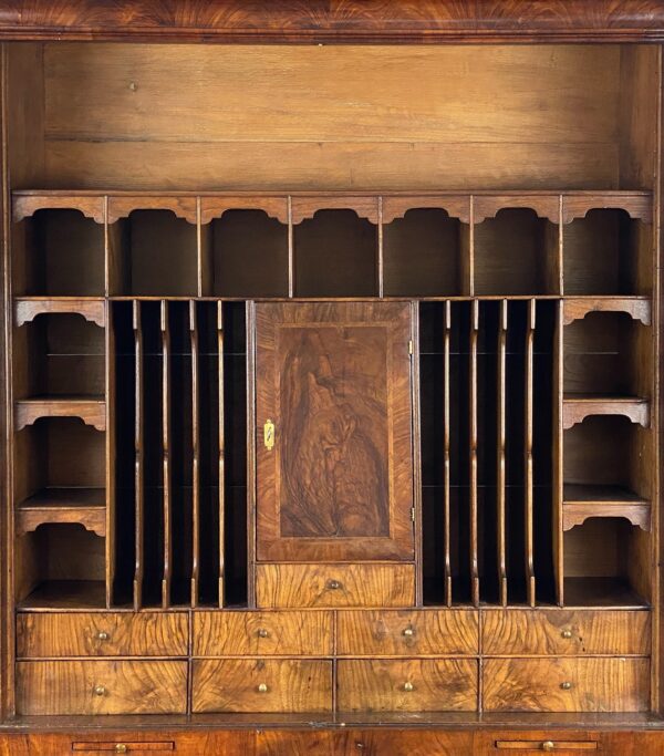 George II Walnut Bureau Bookcase - Image 4