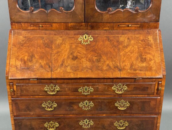 George II Walnut Bureau Bookcase - Image 6