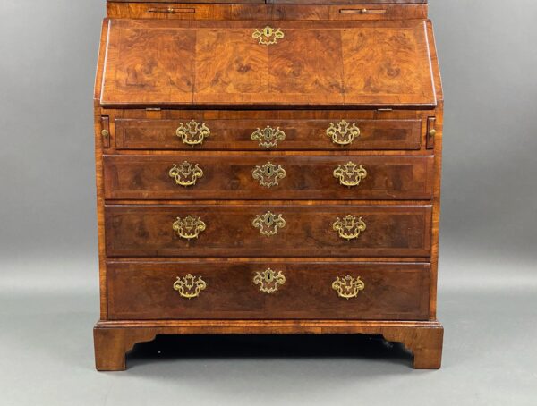 George II Walnut Bureau Bookcase - Image 7