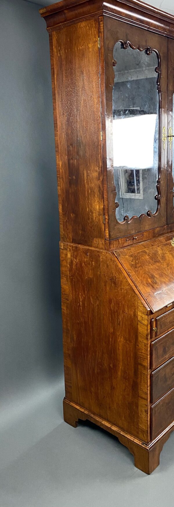 George II Walnut Bureau Bookcase - Image 8