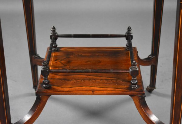 Victorian Rosewood Inlaid Envelope Table - Image 5