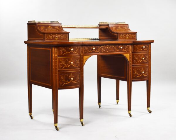 Victorian Mahogany Inlaid Carlton House Desk