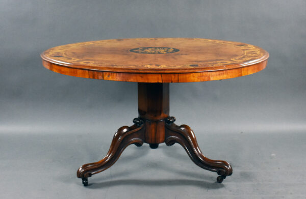 Victorian Walnut & Marquetry Breakfast Table - Image 2