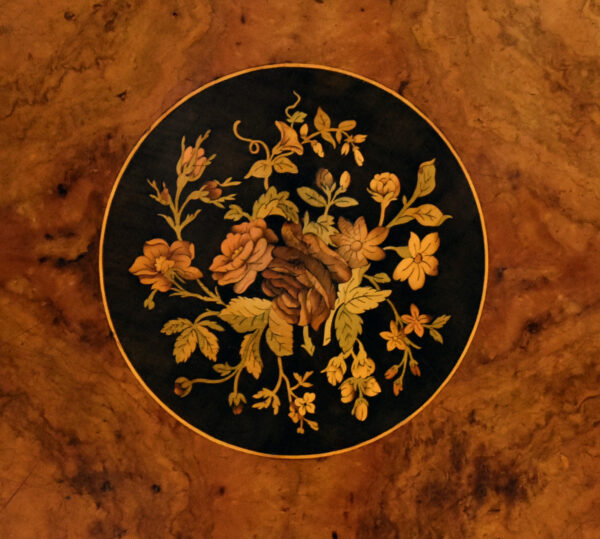 Victorian Walnut & Marquetry Breakfast Table - Image 6