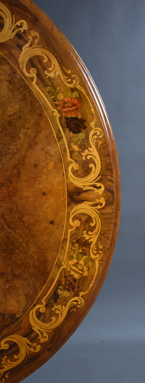 Victorian Walnut & Marquetry Breakfast Table - Image 9