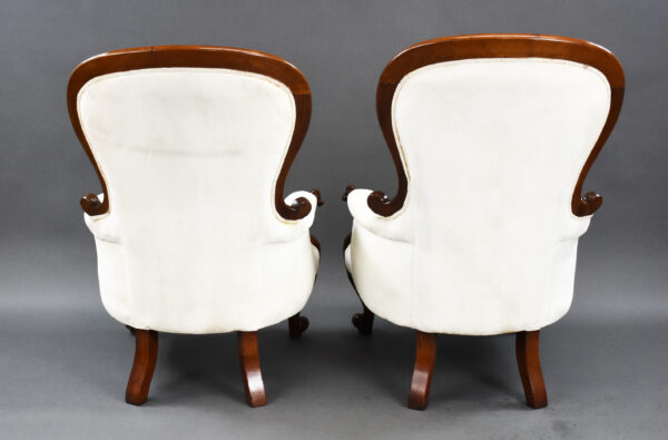 Pair of Victorian Mahogany Armchairs - Image 9