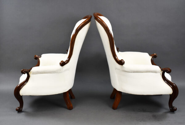 Pair of Victorian Mahogany Armchairs - Image 8