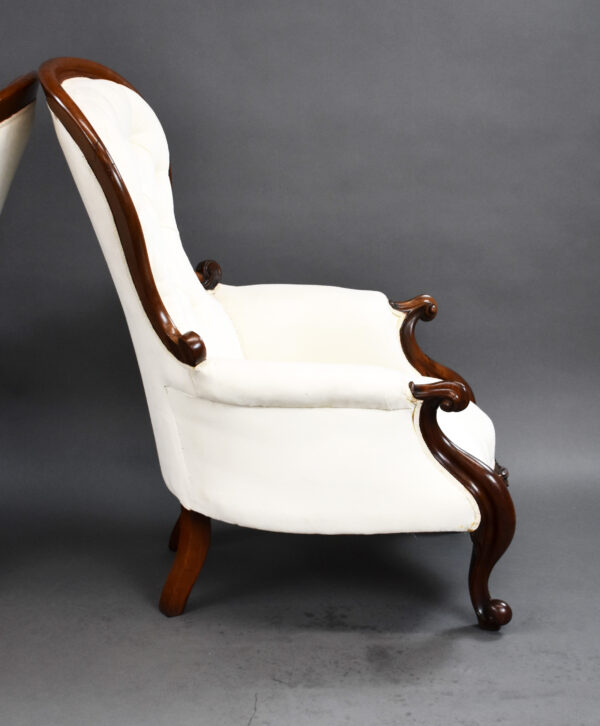 Pair of Victorian Mahogany Armchairs - Image 6