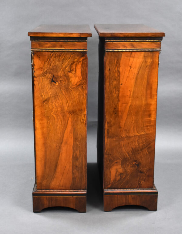 Pair of Victorian Walnut Inlaid Pier Cabinets - Image 5