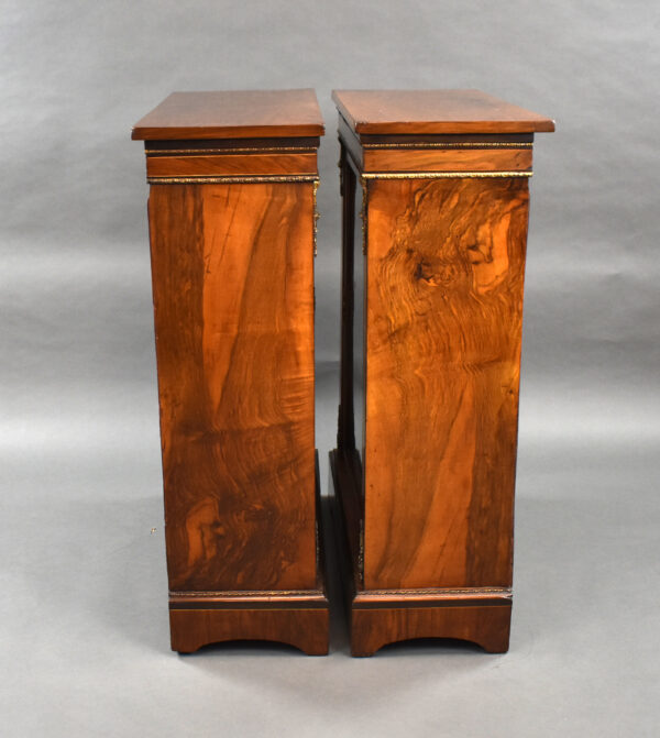 Pair of Victorian Walnut Inlaid Pier Cabinets - Image 6