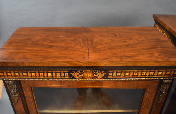 Pair of Victorian Walnut Inlaid Pier Cabinets - Image 7