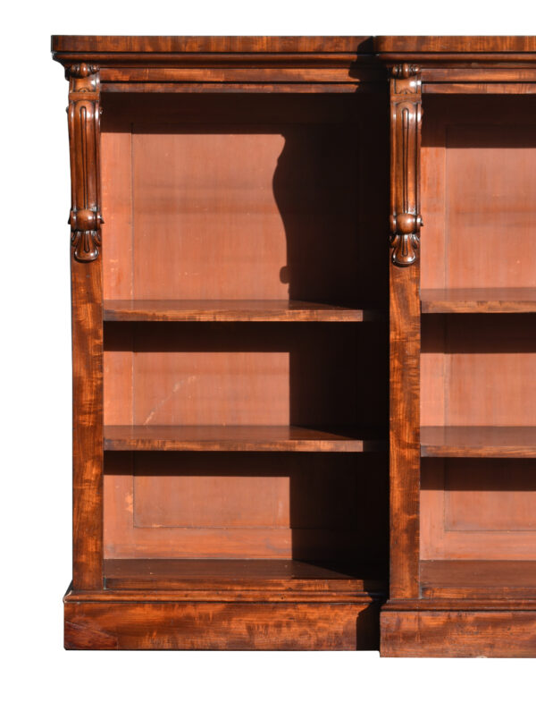 Large Early Victorian Mahogany Open Bookcase - Image 9