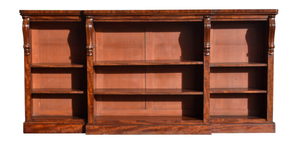 Large Early Victorian Mahogany Open Bookcase - Image 10