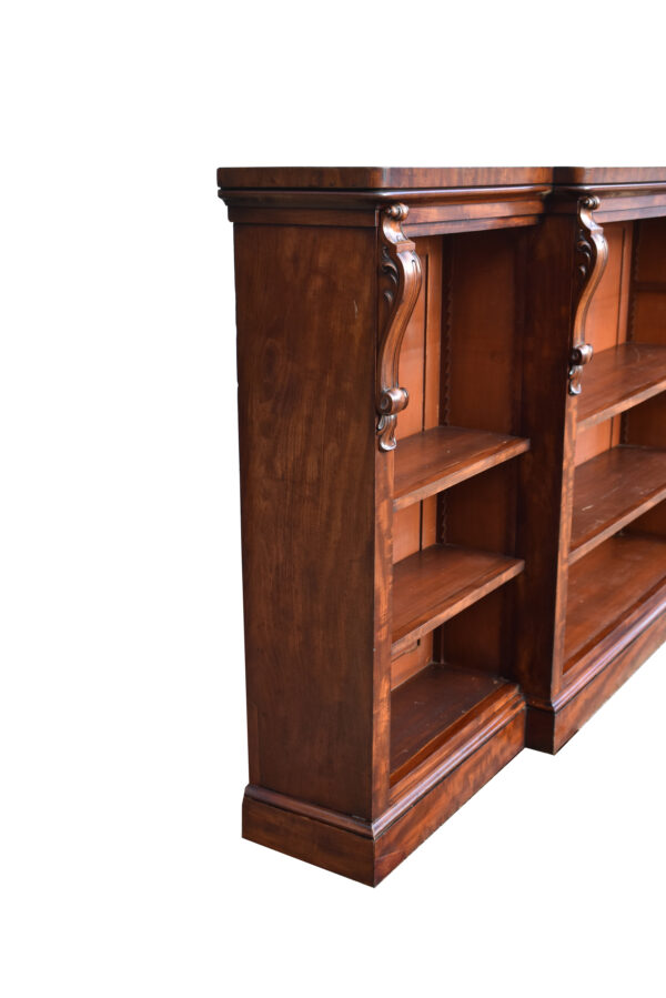 Large Early Victorian Mahogany Open Bookcase - Image 2