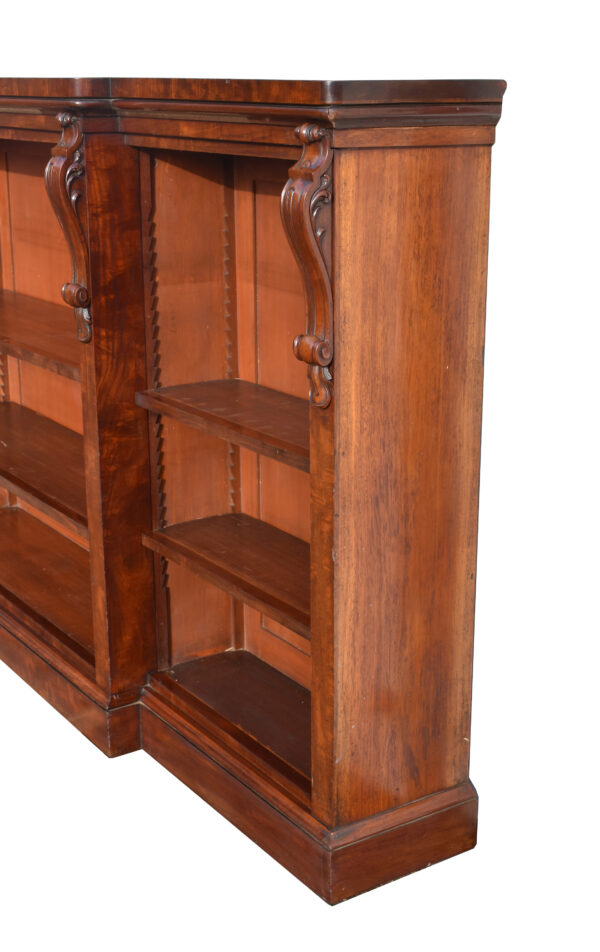 Large Early Victorian Mahogany Open Bookcase - Image 3