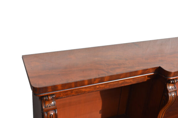 Large Early Victorian Mahogany Open Bookcase - Image 5