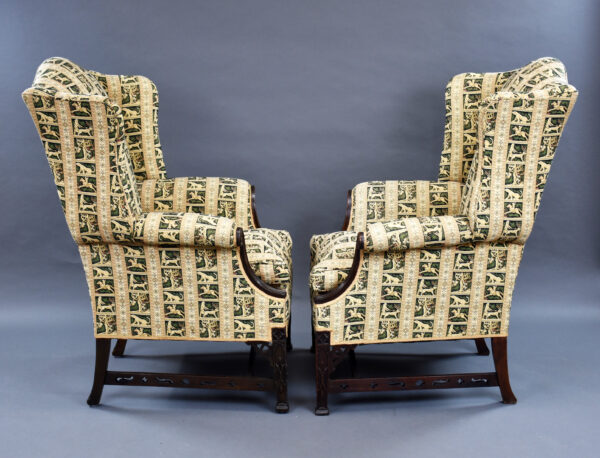 Pair of Victorian Mahogany Wing Back Armchairs - Image 8