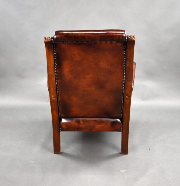 Victorian Hand Dyed Leather Library Chair - Image 5