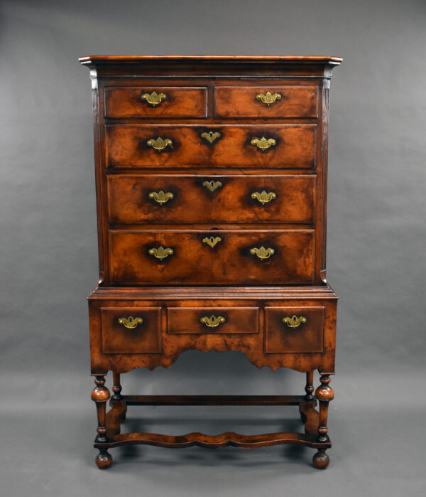 19th Century Figured Walnut Chest on Stand - Image 2