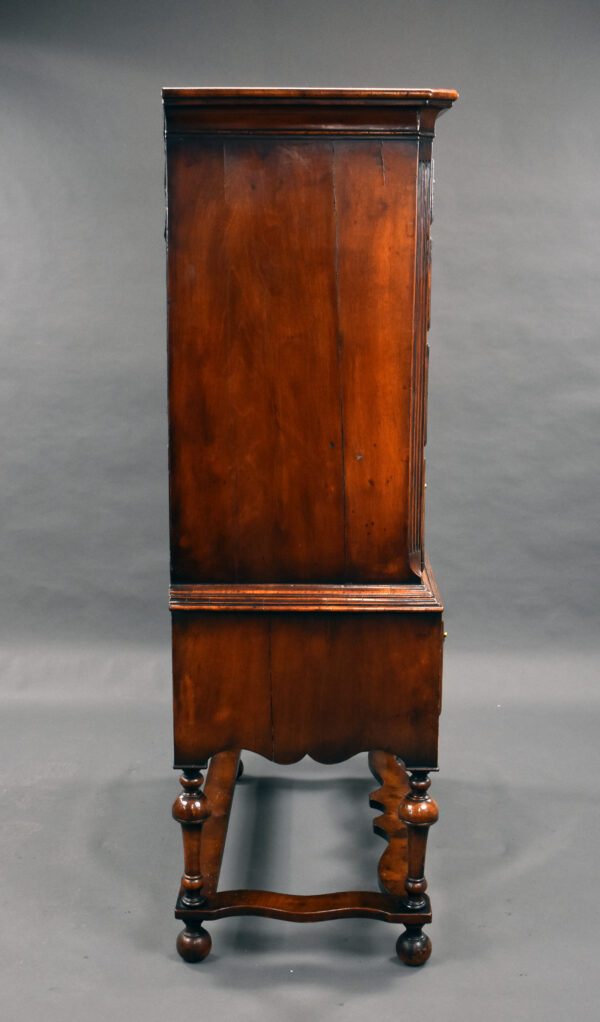 19th Century Figured Walnut Chest on Stand - Image 4