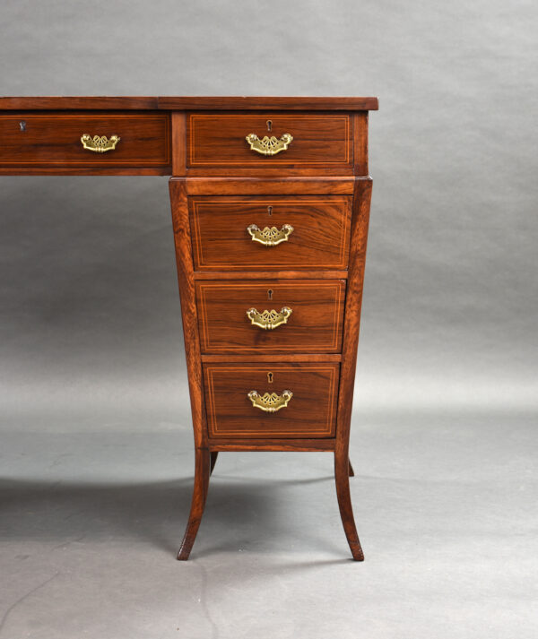 Victorian Rosewood Pedestal Desk - Image 8