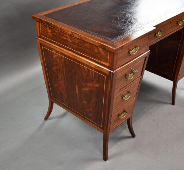 Victorian Rosewood Pedestal Desk - Image 7