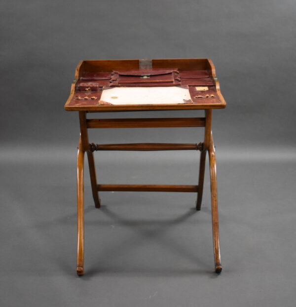 Victorian Walnut Campaign Travelling Desk - Image 2