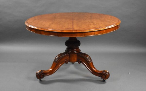 Victorian Burr Walnut Round Breakfast Table