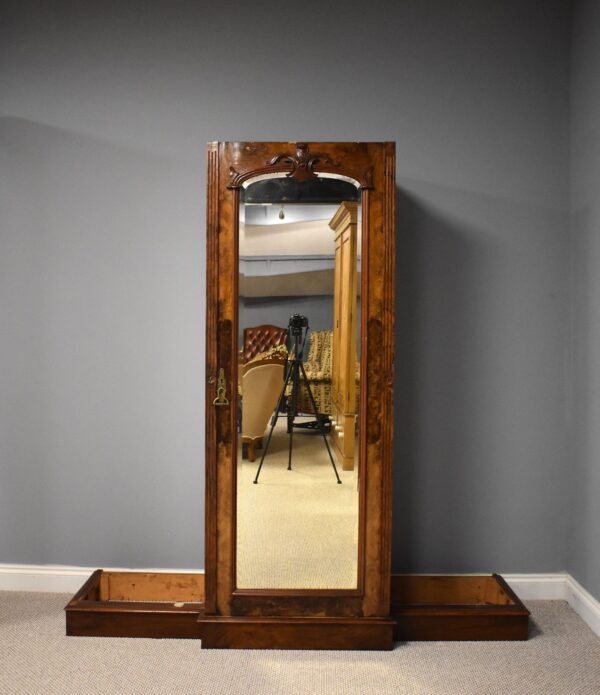 Victorian Burr Walnut Wardrobe - Image 8