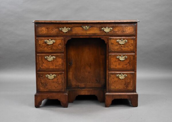 Antique Burr Walnut Kneehole Desk - Image 9