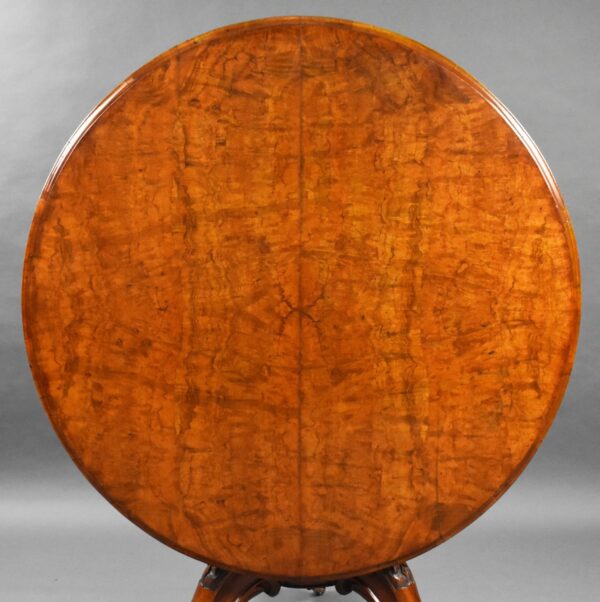 Victorian Burr Walnut Round Breakfast Table - Image 7