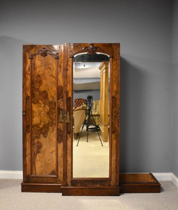 Victorian Burr Walnut Wardrobe - Image 7