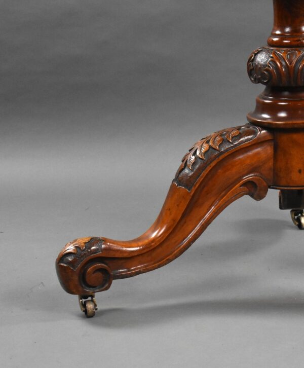 Victorian Burr Walnut Round Breakfast Table - Image 3