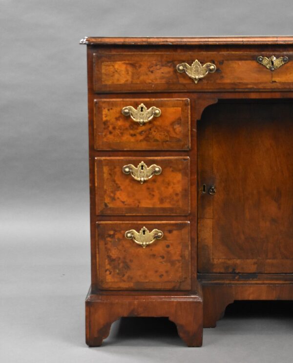 Antique Burr Walnut Kneehole Desk - Image 4