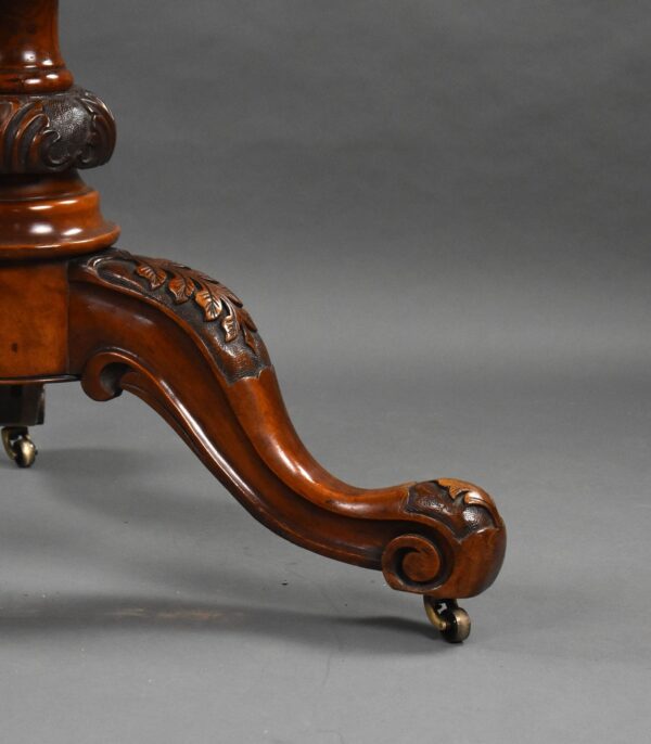 Victorian Burr Walnut Round Breakfast Table - Image 2