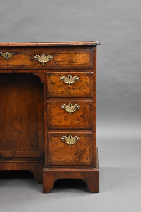 Antique Burr Walnut Kneehole Desk - Image 3