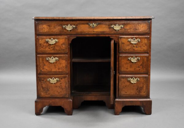 Antique Burr Walnut Kneehole Desk - Image 2