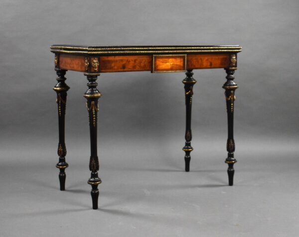 Victorian Burr Walnut Inlaid Card Table