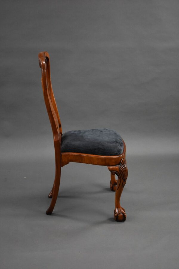 Set Ten George II Style Walnut Dining Chairs - Image 6