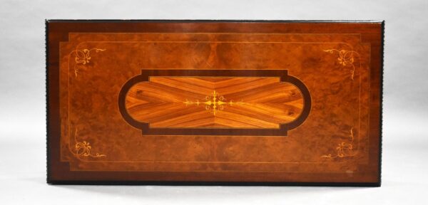 Victorian Burr Walnut Inlaid Card Table - Image 7