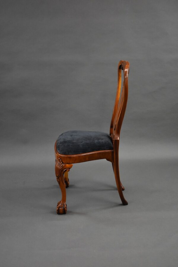 Set Ten George II Style Walnut Dining Chairs - Image 2