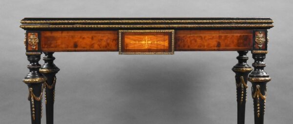 Victorian Burr Walnut Inlaid Card Table - Image 2