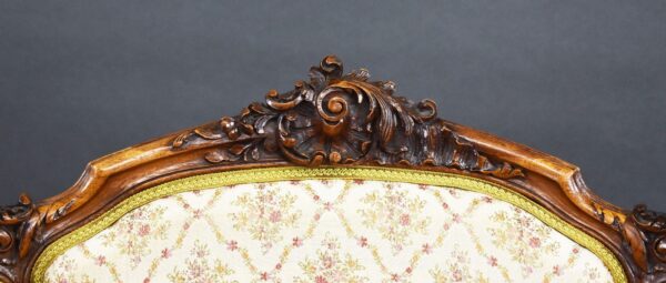 Set Three French Walnut Tub Chairs - Image 9