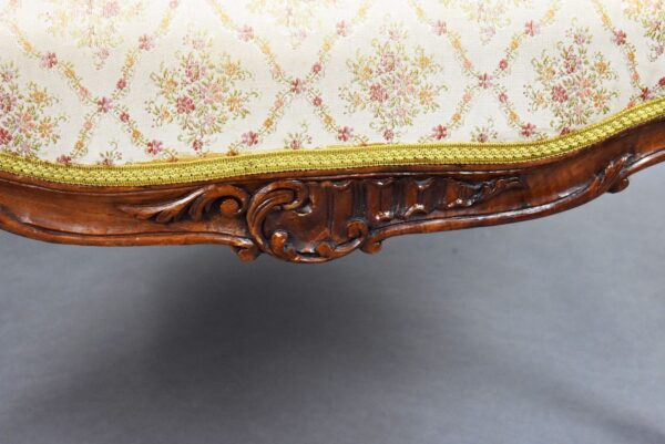 Set Three French Walnut Tub Chairs - Image 5